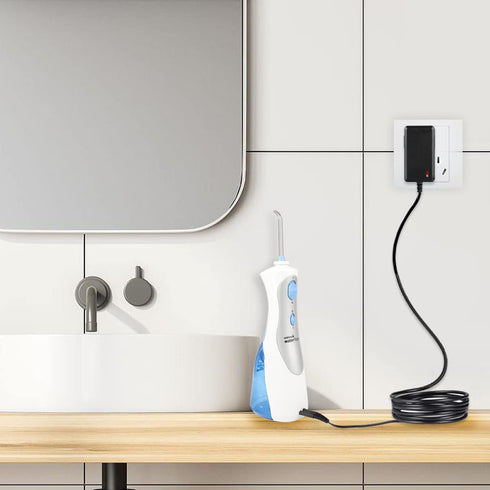 Cordless Water Flosser Charger Cord for Waterpik WP360 WP462 WP450 WP360W WP462W WP450W Replapcement Water Flosser Power Cord 3V DC 2-Prong Adapte...
