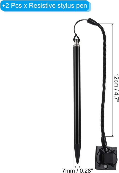 MECCANIXITY 2pcs Stylus Pens for Resistive Touch Screens Spring Resistance Capacitive Stylus Pen for Car Navigation GPS POS, Black...