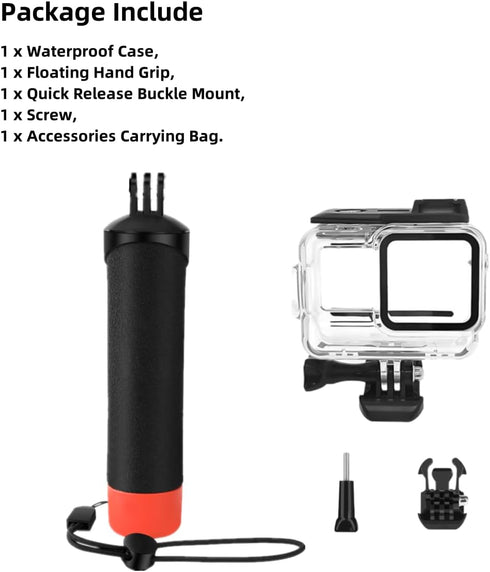 Waterproof Case&Floating Hand Grip Compatible with Insta360 Ace Pro, Protective Underwater Dive Housing Shell with Bracket Accessories for Insta36...