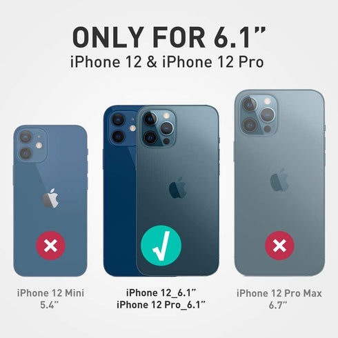i-Blason Ares Case for iPhone 12, iPhone 12 Pro 6.1 Inch (2020 Release), Dual Layer Rugged Clear Bumper Case with Built-in Screen Protector (Blue)...