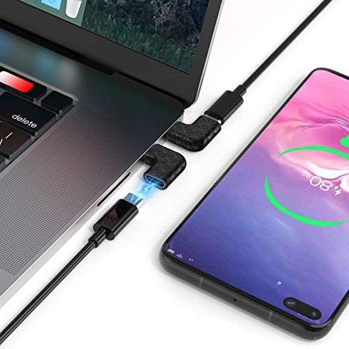 USB C Right Angle Adapter,90 Degree USB C to USB Type-C Male to Female Adapter (3 Pack). Support USB-C 3.1 PD 100W Quick Charge 10Gb/s Data Transf...