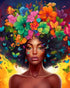 DIY African Woman Paint by Numbers for Adults Canvas, Flowers and Girl Paint by Number Kits on Canvas - Frameless Oil Painting Kits Arts and Craft...