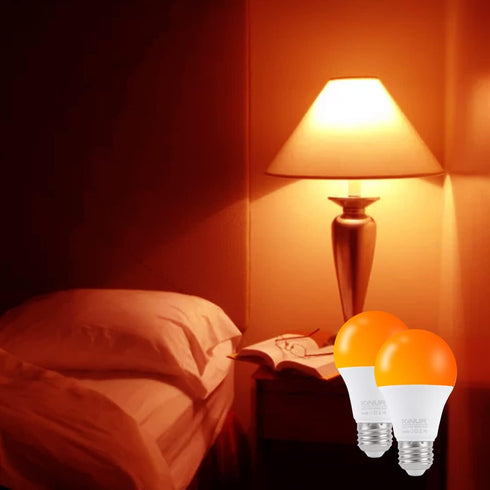 LED amber light Bulbs, A19 9W(60W Equivalent) 1800K E26 A19 Amber Soft Light Bulbs Warm Light Bulbs for Bedroom, Healthy Sleep, Baby Nursery Light...