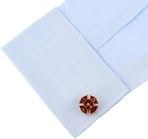Fire Department Shield Emblem Cross FD Fireman Pair of Cufflinks in a Presentation Gift Box & Polishing Cloth...
