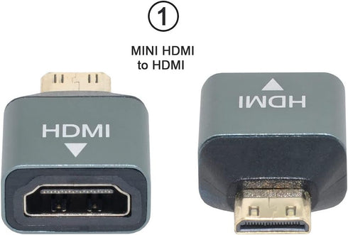 cablecc 3pcs/Set Micro & Mini HDMI to HDMI-Compatible 1.4 Female 2-in-1 Combo Adapter 4K@60hz...