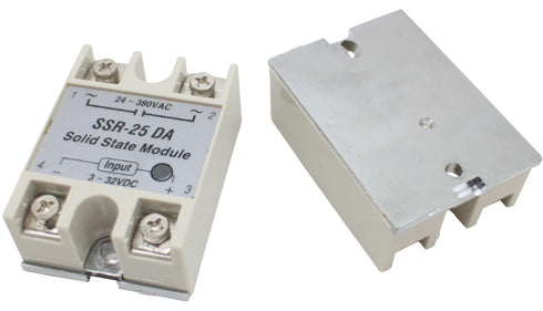 3PCS Single Phase Solid State Relay Input 3-32V DC to Output 24-380V AC 25A SSR-25DA...