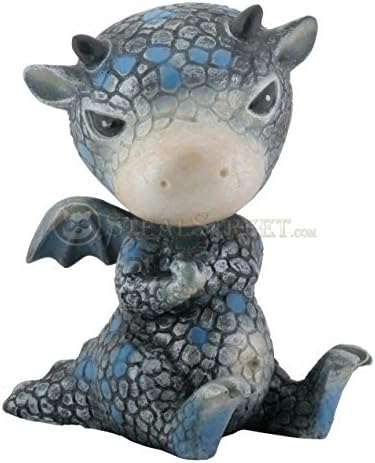 Mythical Vicious Baby Dragon Sitting Fantasy Figurine...