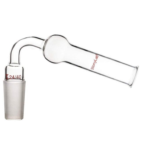 stonylab Glass 75 Degrees Drying Tube, Borosilicate Glass Bent Drying Tube Adapter with Inner 24/40 Standard Taper Joint for Organic Synthesis Che...