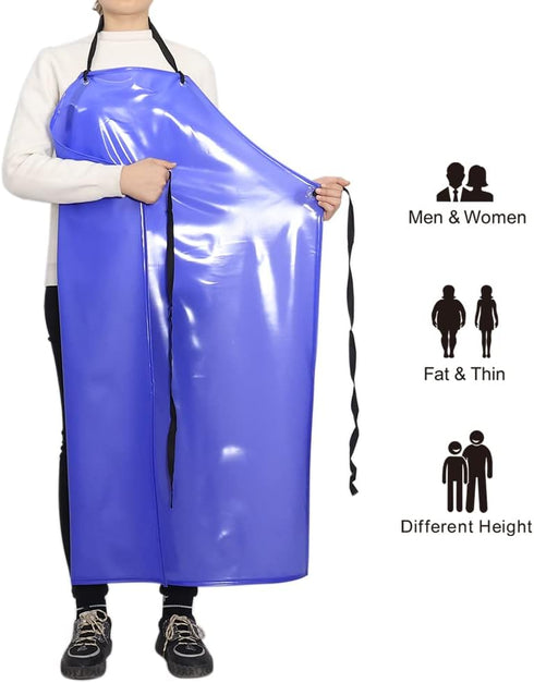 Chemical Resistant Vinyl Apron - Extra Large Waterproof PVC Aprons for Dishwasher,Dog Grooming,Fish Cleaning...