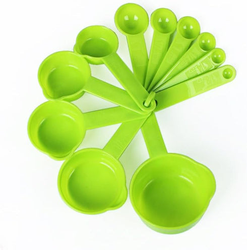 Plastic Measuring Cups and Spoons Set of 11, Kitchen Measuring Cups and Spoons Set for Dry & Liquid Ingredients, 5 Measuring Cups & 6 Measuring Sp...