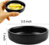 3.5" Ceramic Side Dish Set of 4 - Small Porcelain Soy Dipping Sauce Dishes - Black Seasoning Bowls Dinnerware Sets for Serving...