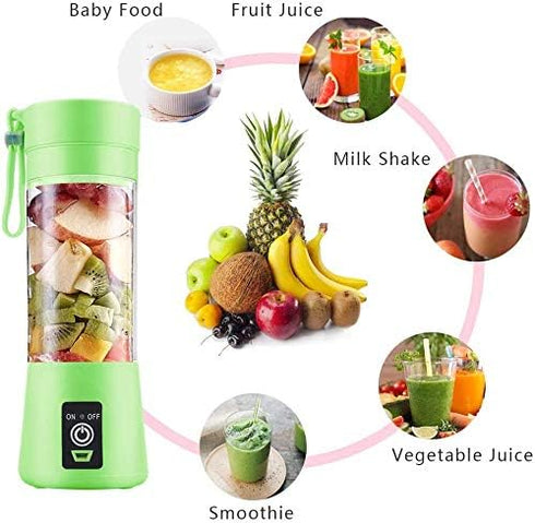 Portable, Personal Mixer Rechargeable with USB, Mini Blender for Smoothie, Fruit Juice, Milk Shakes, 380ml, Six 3D Blades for, 9.12x3.25x3.25 inch...