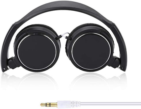 Foldable Head Mounted Headphone Mini Wired Headset Hands Free Compact Stereo HiFi Music Headset Support Rotatable Ear Cup Adjustable Headband Supp...