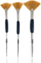 ZEM Brush Rocket Student Gel Grip Ergonomic Fan Short Acrylic Handle Artist Paint Brush Set Sizes 2,4,6...