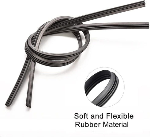 4 Pack Windshield Wiper Blades Refills, Universal Rubber Frameless Windshield Wiper Blade Refills Parts Windshield Wiper Rubber Strips for Most Ca...