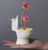 Toilet Shaped Planter Small Succulent Pot Small Succulent Pots with Drainage, Indoor Plant Container Planter with Drainage Hole Home Office Desk G...