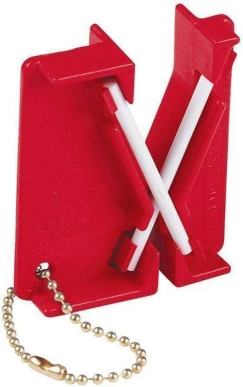 Lansky Mini Crock Sticks Knife Sharpener, Portable Keychain Blade Sharpener Tool, Ceramic Honing Rod for Knives - LCKEY...