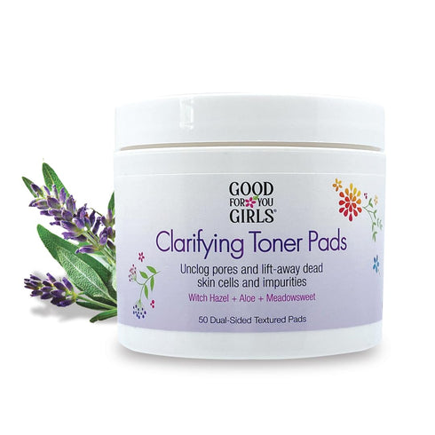 Good For You Girls Purifying Toner Pads Unclog Pores & Controls Oil, Natural Ingredients Like Witch Hazel, Aloe, Meadowsweet Balance pH, Hyaluroni...