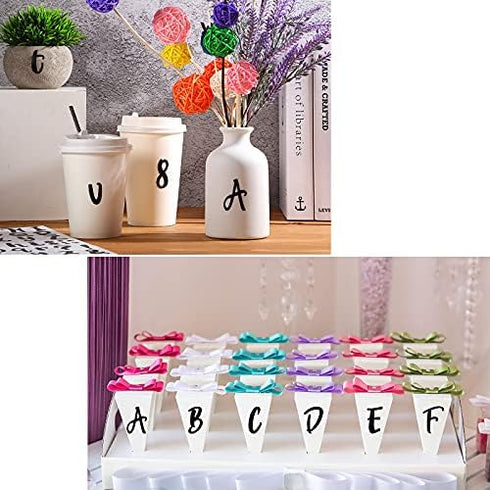 Outus 576 Pieces 8 Sheets Letters Stickers Self Adhesive Vinyl Letter Alphabet Number Stickers Mailbox Numbers Sticker, Decals for Classroom Decor...