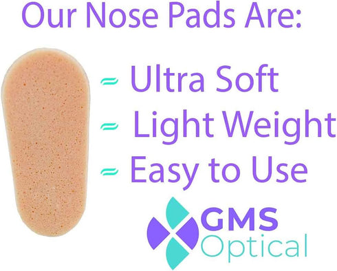 GMS Optical Symmetrical Self-Adhesive Soft Foam Nose Pads for Glasses, Sunglasses, and Eye-Wear, and More - Great for Plastic Frames – 15mm (5 Pai...
