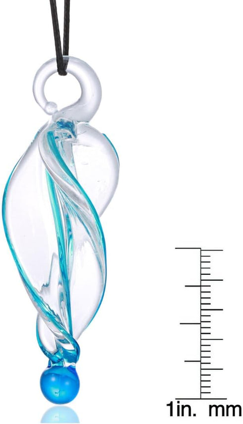 Murano Inspired Twist and Twirl Glass Pendant Necklace for Women Handcrafted Artisan Hypoallergenic Italian Style Jewelry...