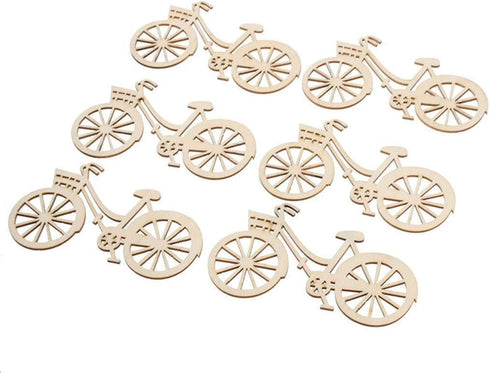 10Pcs Wooden Bicycle Bike Cutout Veneers Slices DIY Crafting Ornament Theme Wedd Holiday Decorations Clearance Sets Party Decorations Table Decora...