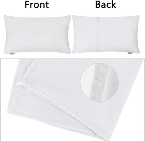 Thmyo 4-Pack 100% Cotton Lumbar Comfortable Solid Decorative Throw Pillow Case Rectangle Cushion Cover DIY Pillowcases for Sofa Bed(Only Covers,No...