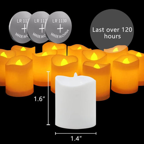 Novelty Place Battery Operated Flickering Flameless LED Votive Candles (Pack of 24)...