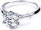0.5 CT Round Moissanite Engagement Rings for Women 925 Silver Plated 18K White Gold Solitaire Band DEF Color VVS Clarity Moissanite Wedding band...