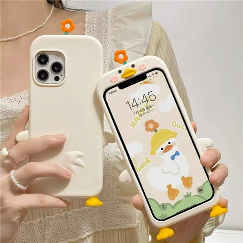 Ugly Phone Cases for iPhone 15 Funny Cute Phone Case with 3D Cartoon Duck and Foot Ugly Weird Girly Phone Cases for Teen Women Girls...
