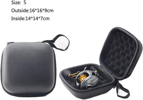 Fishing Reel Bag, Portable Shockproof Waterproof Fishing Reel Protective Case for Baitcasting Drum Spinning Raft Reels (S)...