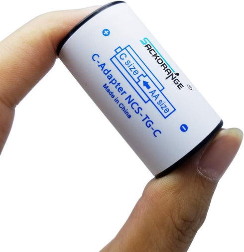 10 Pack AA to C Size Battery Spacer Converter Case, Sackorange C Size Battery Adapter Spacers Case for Rechargeable Battery...