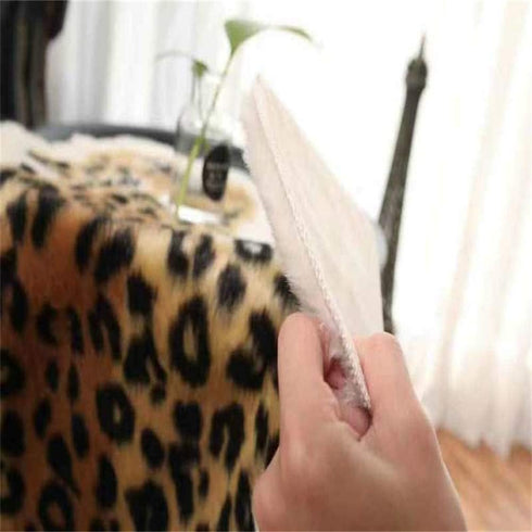 Leopard Print Rug, 2.7 W x 3.5 L Feet Faux Cowhide Skin Rug Animal Printed Area Rug Carpet for Home Office, Livingroom, Bedroom...