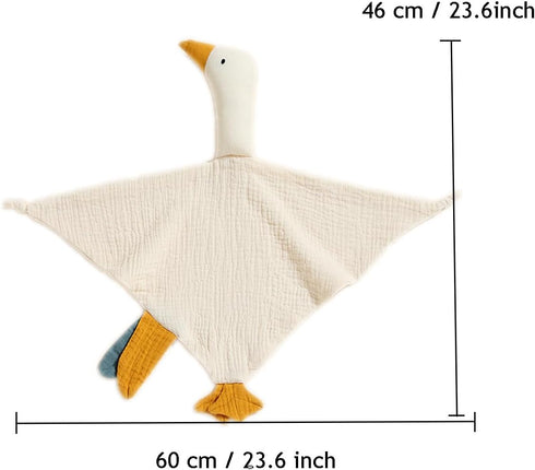 Baby Loveys Security Blankets Cotton Muslin Soft Lovie Cuddly Lovies for Infants Unisex Boy Girls, Cuddle Goose White...