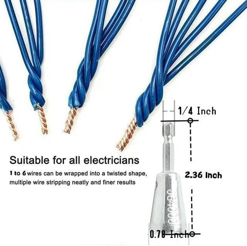Wire Twister Tool for Drill, Wire Twister Wire Connector, 1.5-6 Square 2-6 Way Cable, Wire Stripping and Twisting Tool, Adapter Attachment for Pow...