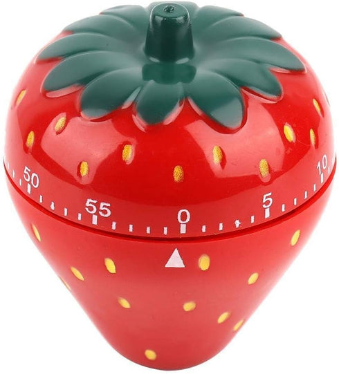 Maxmartt Kitchen Timer Strawberry Shaped Wind Up 60 Minutes Manual Countdown Mechanical Time Reminder No Batteries Loud Ring Cute Strawberry Timer...