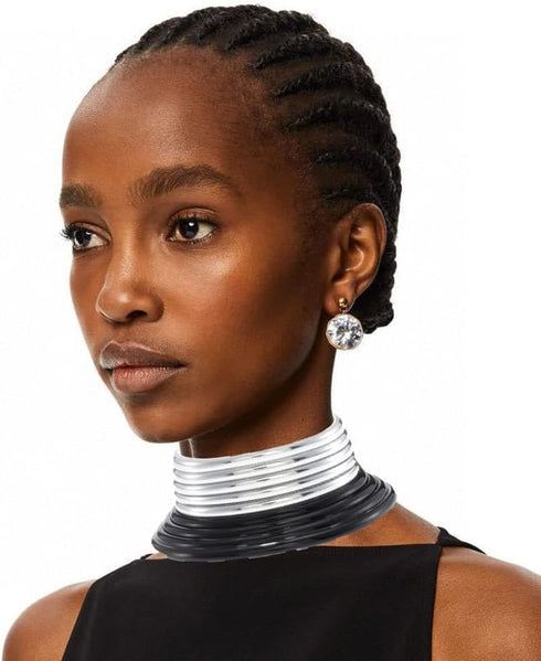 African Collar Necklace Gold Gothic Leather Chunky Chokers Bib Punk National Tribal Statement Necklaces Party Costume Jewelry Accessories for Wome...