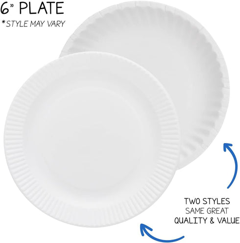 Hygloss Products Paper Plates - Uncoated White Plate - Use for Foodware, Events, Activities, Crafts Projects and More - Environmentally Friendly -...