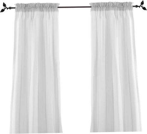 Pair of Decorative Iron Leaf Head Curtain Rod Finials - Matte Black Drapery Rod Ends - Home Bedroom Window Decor - Single Shot Curtain Pole End Ca...