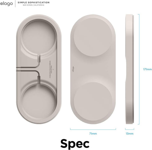 elago 2 in 1 Wireless Charger Stand, Charging Station Designed for MagSafe, Compatible with iPhone 15/14/13/12, AirPods Pro/Pro2 & AirPods 3 – [St...