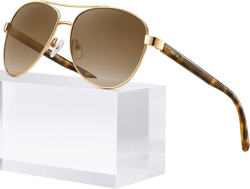 CARFIA Polarized Sunglasses for Women UV Protection Acetate Arms Metal Frame Woman's Shades CA3216...