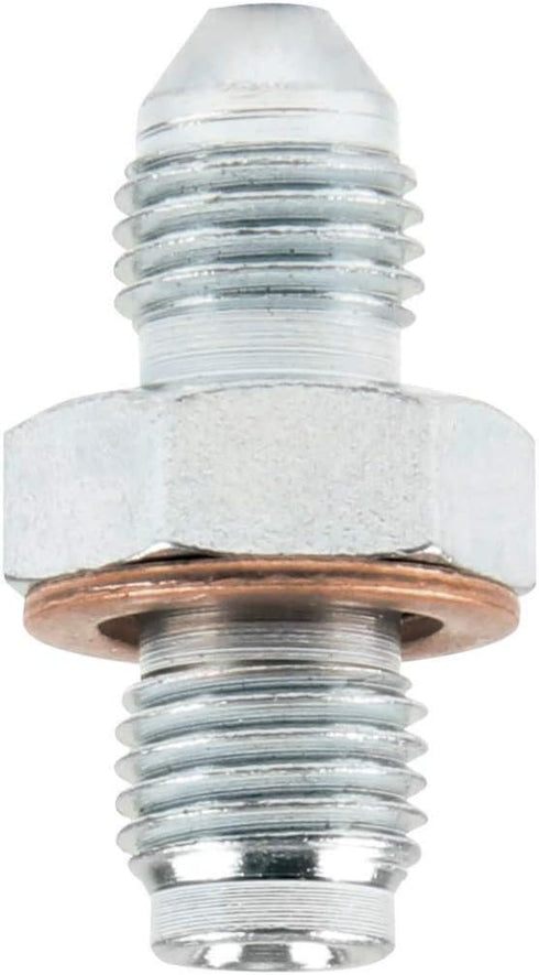 Allstar Performance Fitting, Adapter, Straight, 3 AN Male to 3/8-24 in Inverted Flare Male, Steel, Zinc Oxide, Brake Caliper Inlet, 3/16 in Hardli...