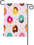 Moslion Donut Garden Flag Sweet Chocolate Donuts Candy with Polka Dot Stars For Baby Kids Flags Double-Sided Banner Welcome Yard Flag Outdoor Home...