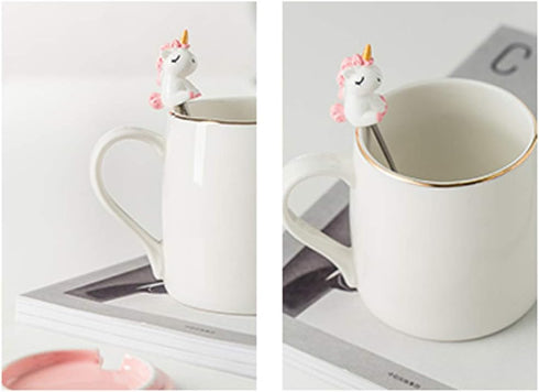 BigNoseDeer Unicorn Mug Cute Ceramic Coffee Mug with Lovely Unicorn Spoon, Morning Cup Novelty Coffee Tea Milk Christmas Mug Gift for Girls Magic ...