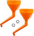 VICASKY 2pcs Angle Plastic Spill with Kerosene Oil Orange Motorcycle Fluids Neck Engine Long Extension Motorcycles Extension, Strainer Funnel Funn...