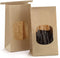 BagDream Small Bakery Bags with Window 50Pcs 3.54x2.36x6.7 Inches Window Tin Tie Tab Lock Kraft Brown Paper Bags for Coffee Bean, Cookies, Treat, ...