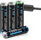 Type-C USB 4 Pack 1.5V AAA 1200mWh Lithium Rechargeable Battery, Constant Output and Fast Charging (Include Type-C USB Cable) (4 Pack USB AAA)...