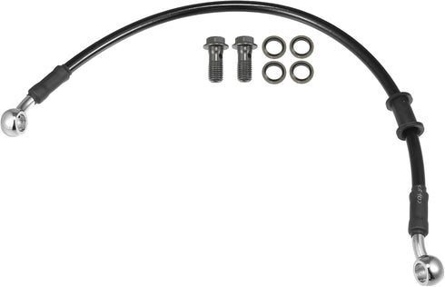 Motoforti Universal Brake Hose Motorcycle ATV Dirt Bike Motocross Braided Hydraulic Brake Line Oil Hose Pipeline, 40cm, Durable, Metal, Black Silv...