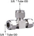 Beduan Pneumatic Stainless Steel 3/8” Compression Fittings Tee Let-Lok Adapter Tube Connector...