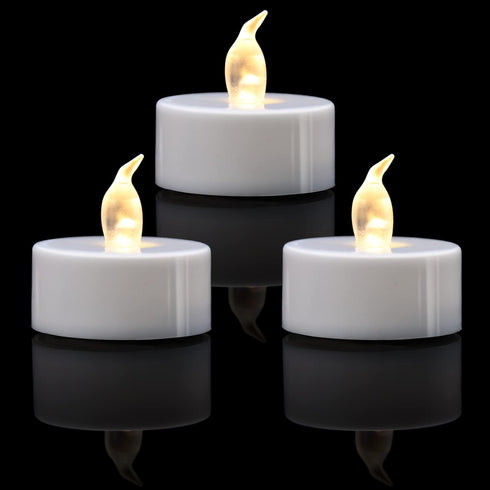 LED Tea Lights, 24 Pack Flickering Flameless Tea Lights, Warm White, Last 200H+, Battery Operated Tea Lights for Decoration(24 Pack, Warm White)...